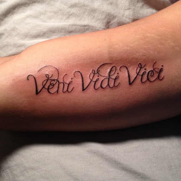veni, vidi, vici  Phrase tattoos, Meaningful word tattoos, Beauty